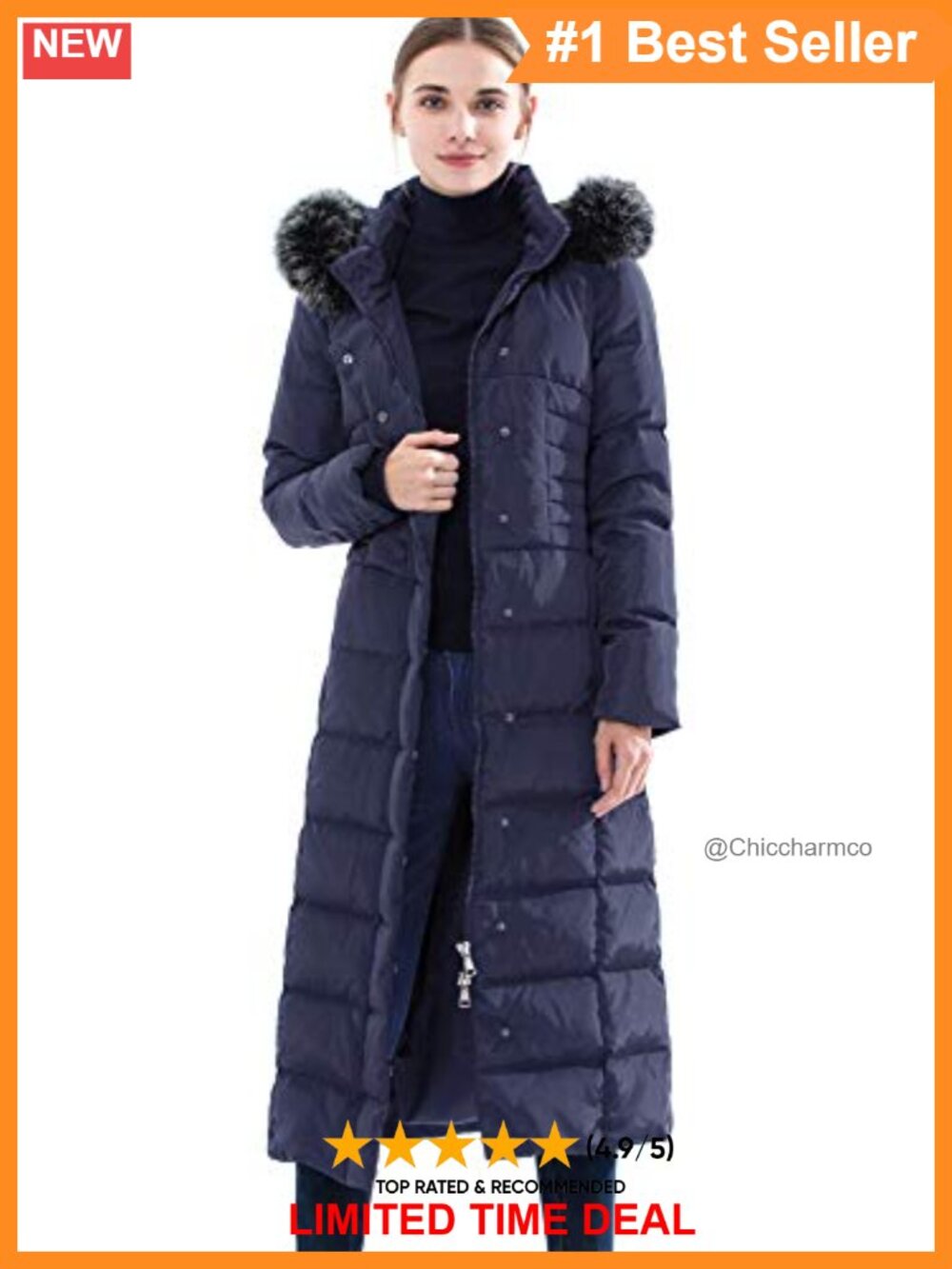 Women's Hooded Maxi Down Parka Puffer Coat Thickened Winter Long